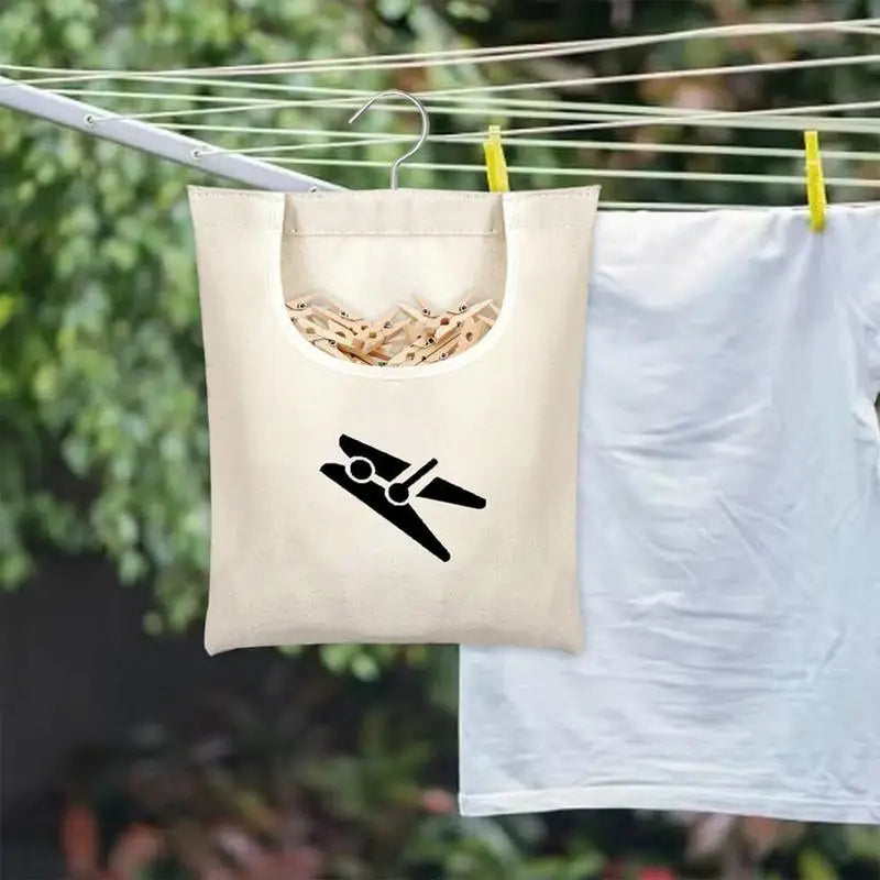 Dirty Clothes Bag Large Capacity Canvas Portable Laundry Basket Closet Storage Basket Clothespin Bag Organizer For Home