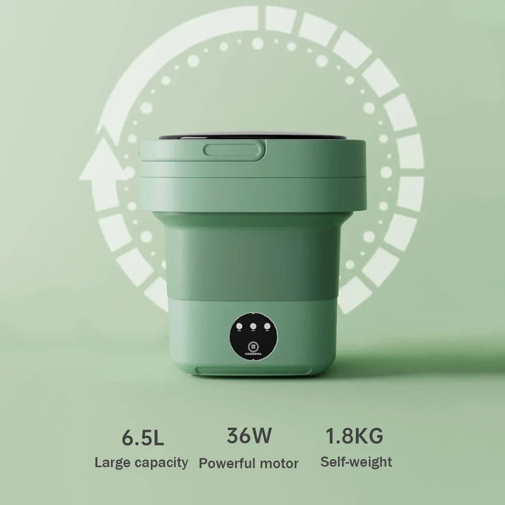 6.5L Small Folding Washing Machine Student Dormitory Underwear Folding Laundry Mini Sock Washing Machine Portable Washing Bucket