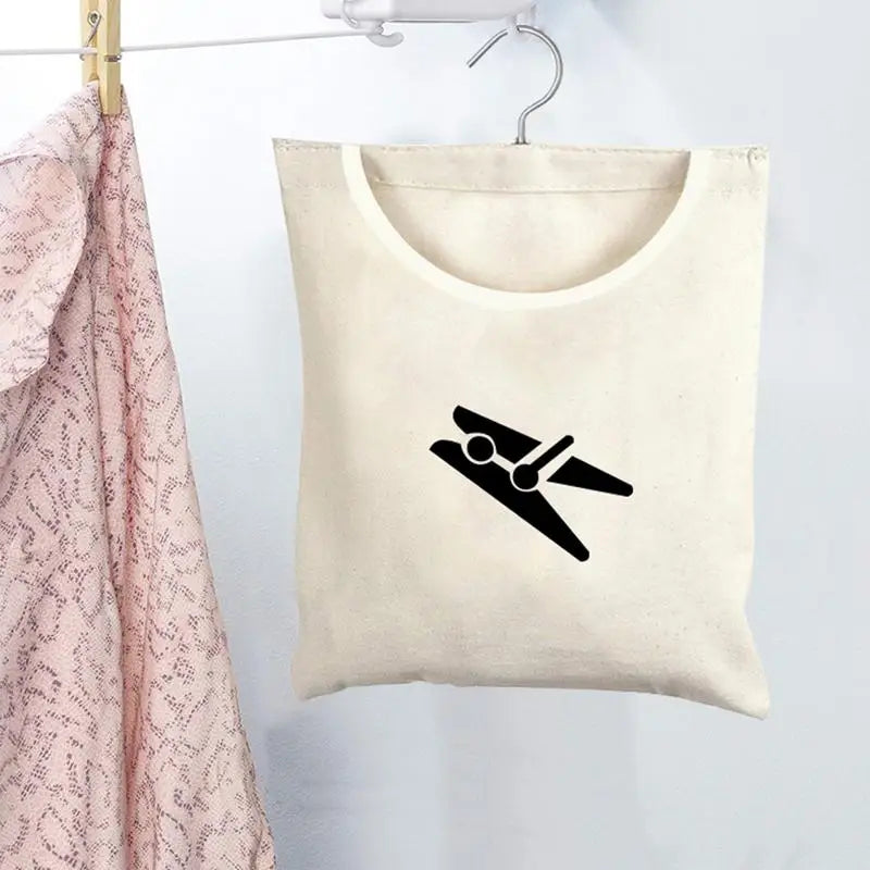 Dirty Clothes Bag Large Capacity Canvas Portable Laundry Basket Closet Storage Basket Clothespin Bag Organizer For Home
